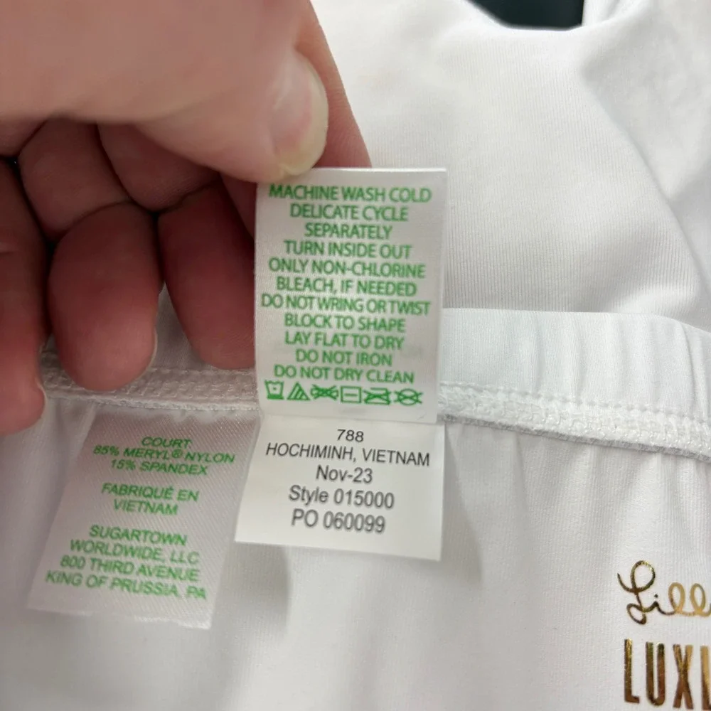 NWT Lilly Pulitzer Womens Luxletic Shorts XL White Frida Scallop Polo DressLiner - Picture 11 of 16